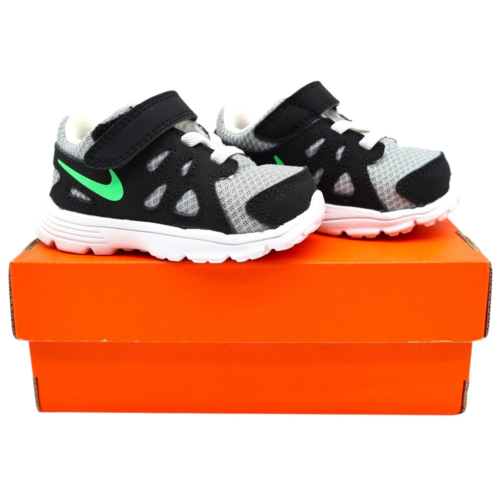 Nike Revolution 2 TDV Toddler Size 4C 2012 Silver Poison Green 555084-006